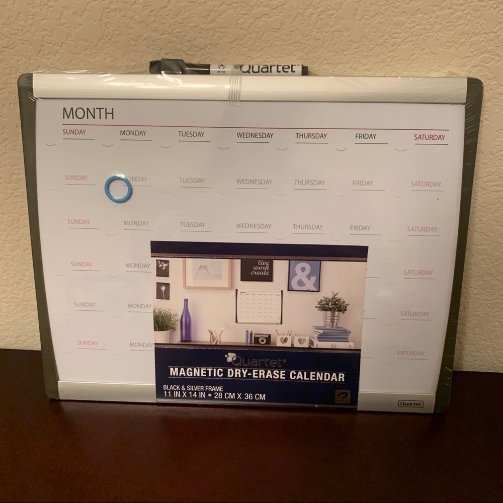 Magnetic dry erase calendar